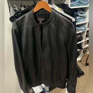 Tasso Elba Men's Black Leather Jacket